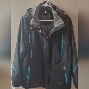 Rothschild Black Ski Jacket with Blue Highlights